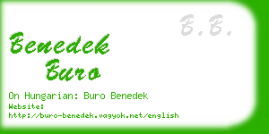 benedek buro business card